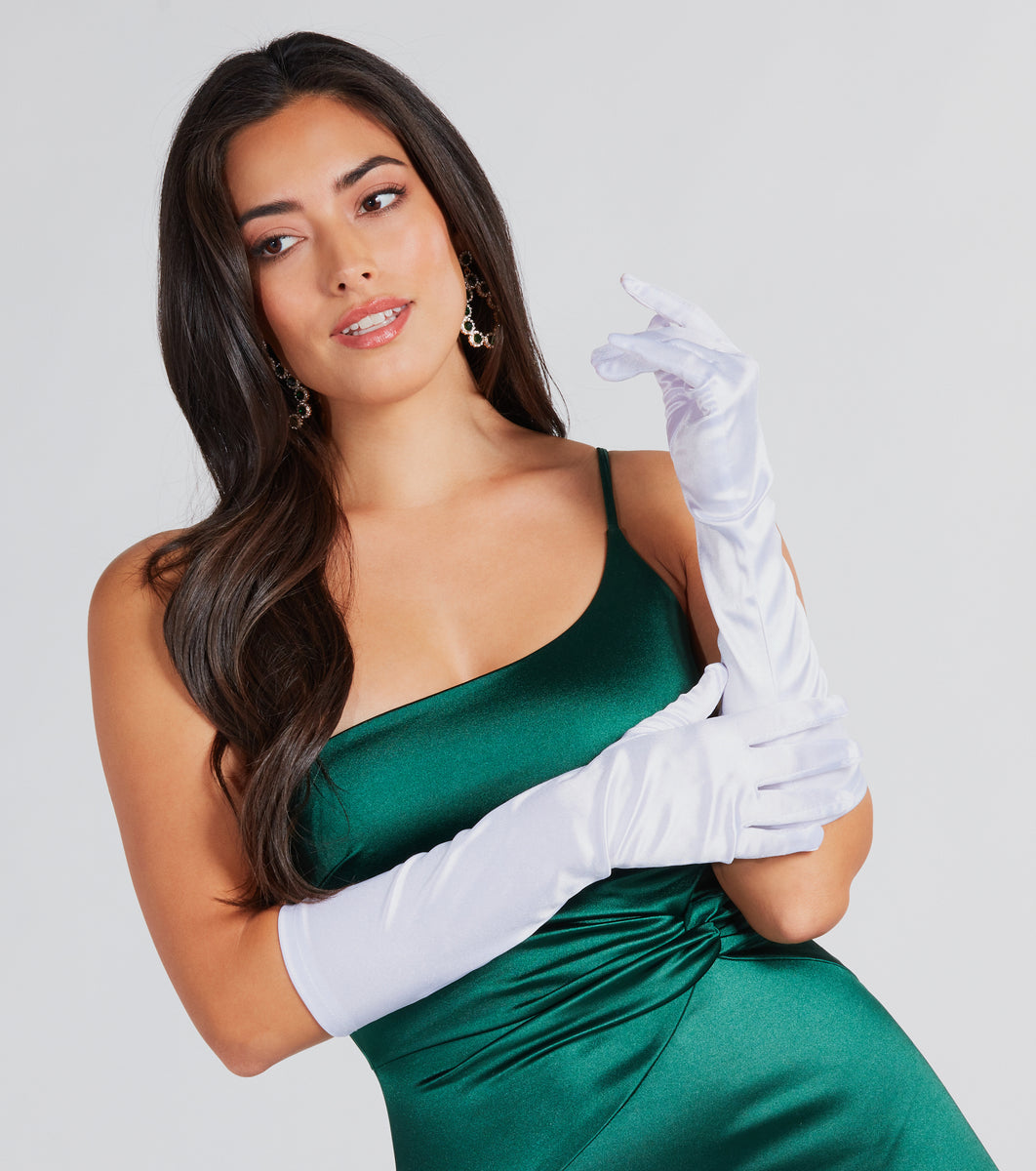 green dress gloves Luxury Beaded Green Mermaid Evening Dress with Gloves SS606 main image 0