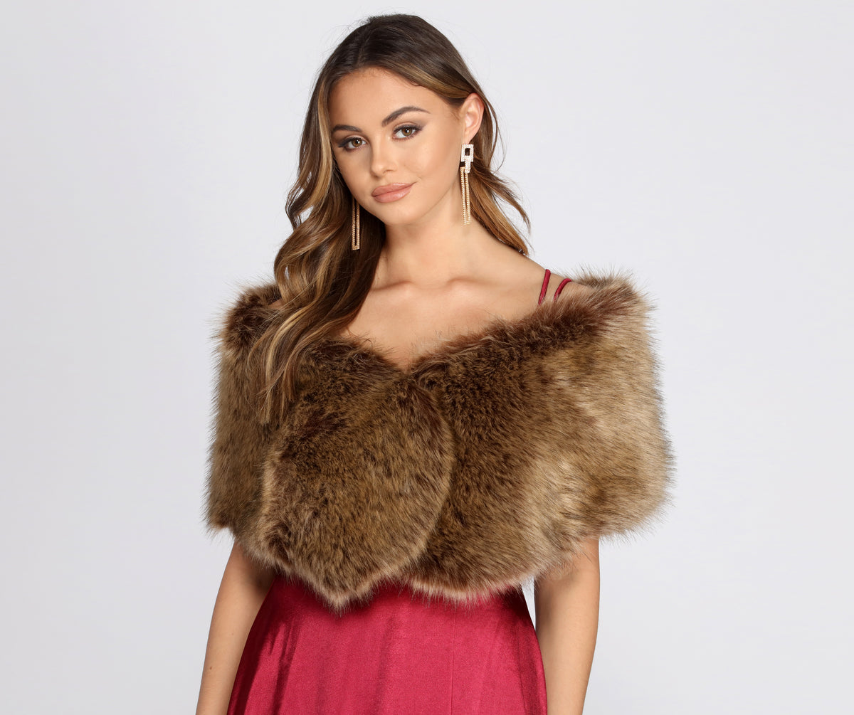 genuine fur shawl