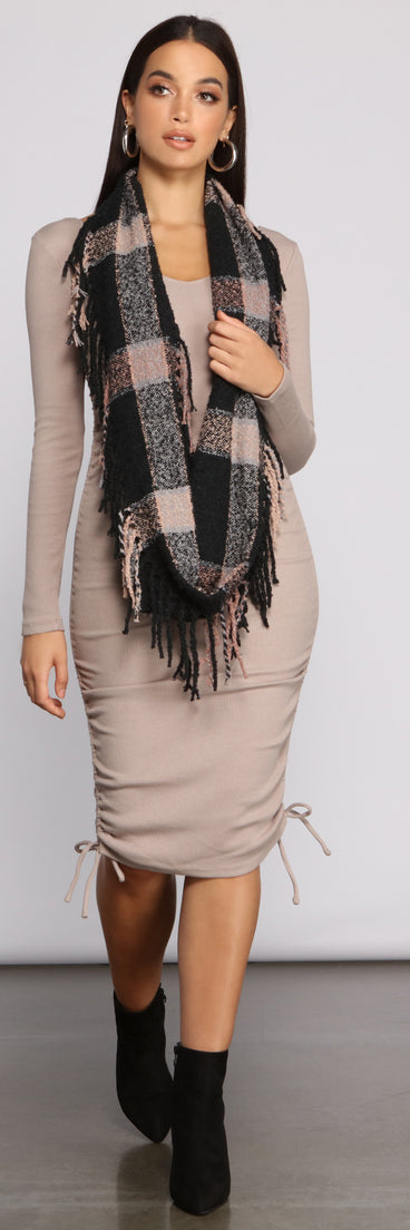 Cozy on Up Plaid Infinity Scarf