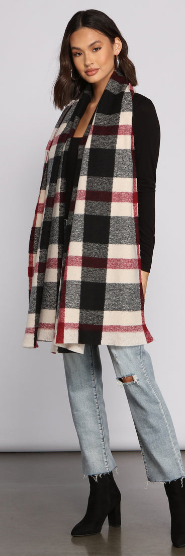 Cuddle Weather Plaid Blanket Scarf