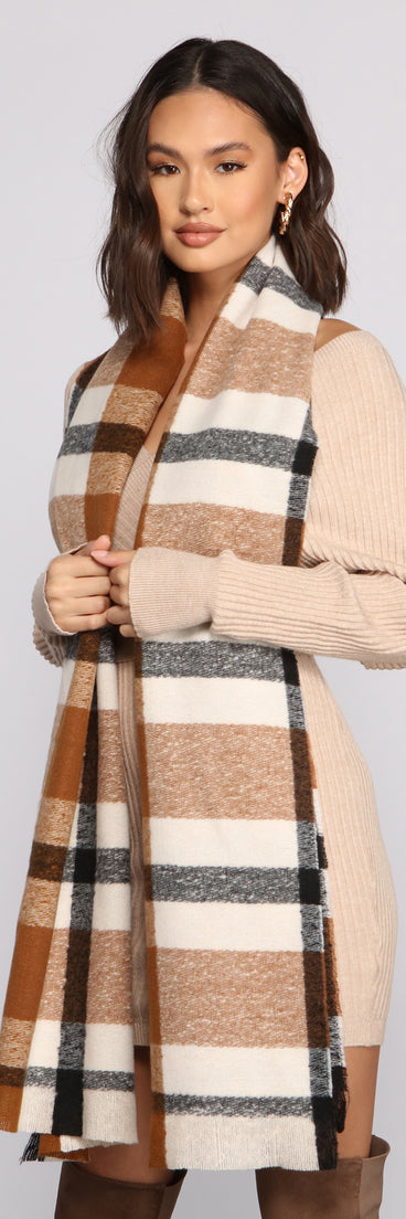 Casual and Chic Plaid Blanket Scarf for 2022 festival outfits, festival dress, outfits for raves, concert outfits, and/or club outfits