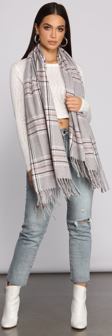Instant Classic Plaid Blanket Scarf