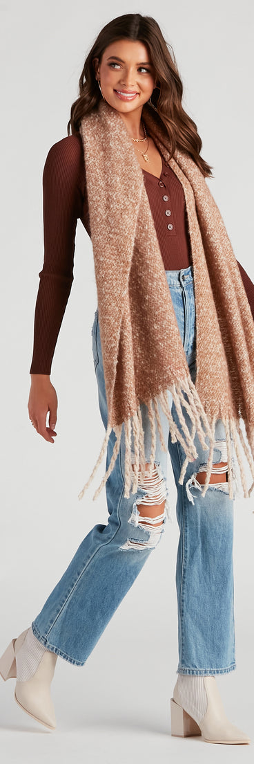 Autumn Vibes Fringe Blanket Scarf