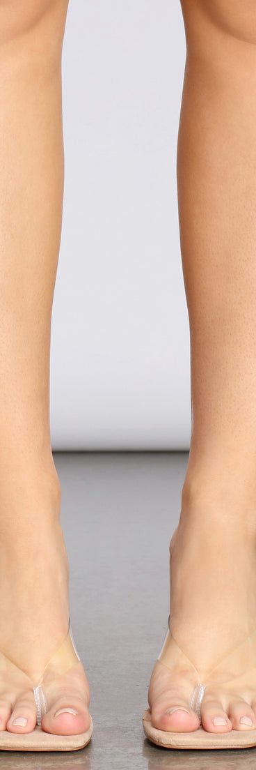 Make It Clear Thong Chunky Heels are chic ladies' shoes to complete your best 2023 outfits. They come in a variety of trendy women's shoe styles like platforms and dressy low-heels, & are available in wide widths for better comfort.