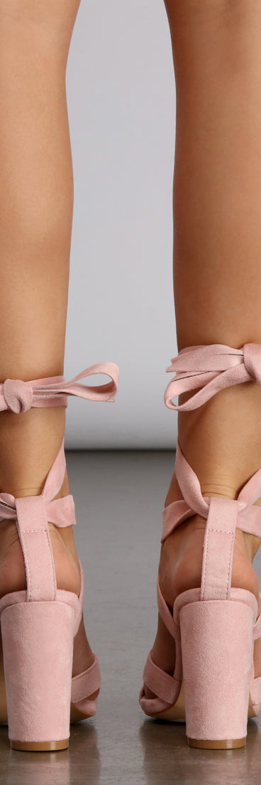 All Dressed Up Wrap Lace-Up Pink Heels are chic ladies' shoes to complete your best 2023 outfits. They come in a variety of trendy women's shoe styles like platforms and dressy low-heels, & are available in wide widths for better comfort.