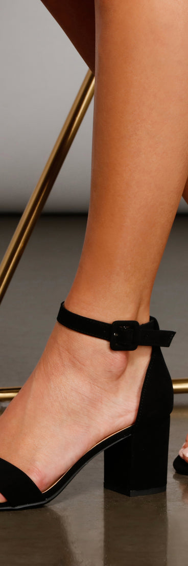 Must-Have Basic Short Block Heels is a stunning choice for a bridesmaid dress or maid of honor dress, and to feel beautiful at Homecoming 2023, fall or winter weddings, formals, & military balls!