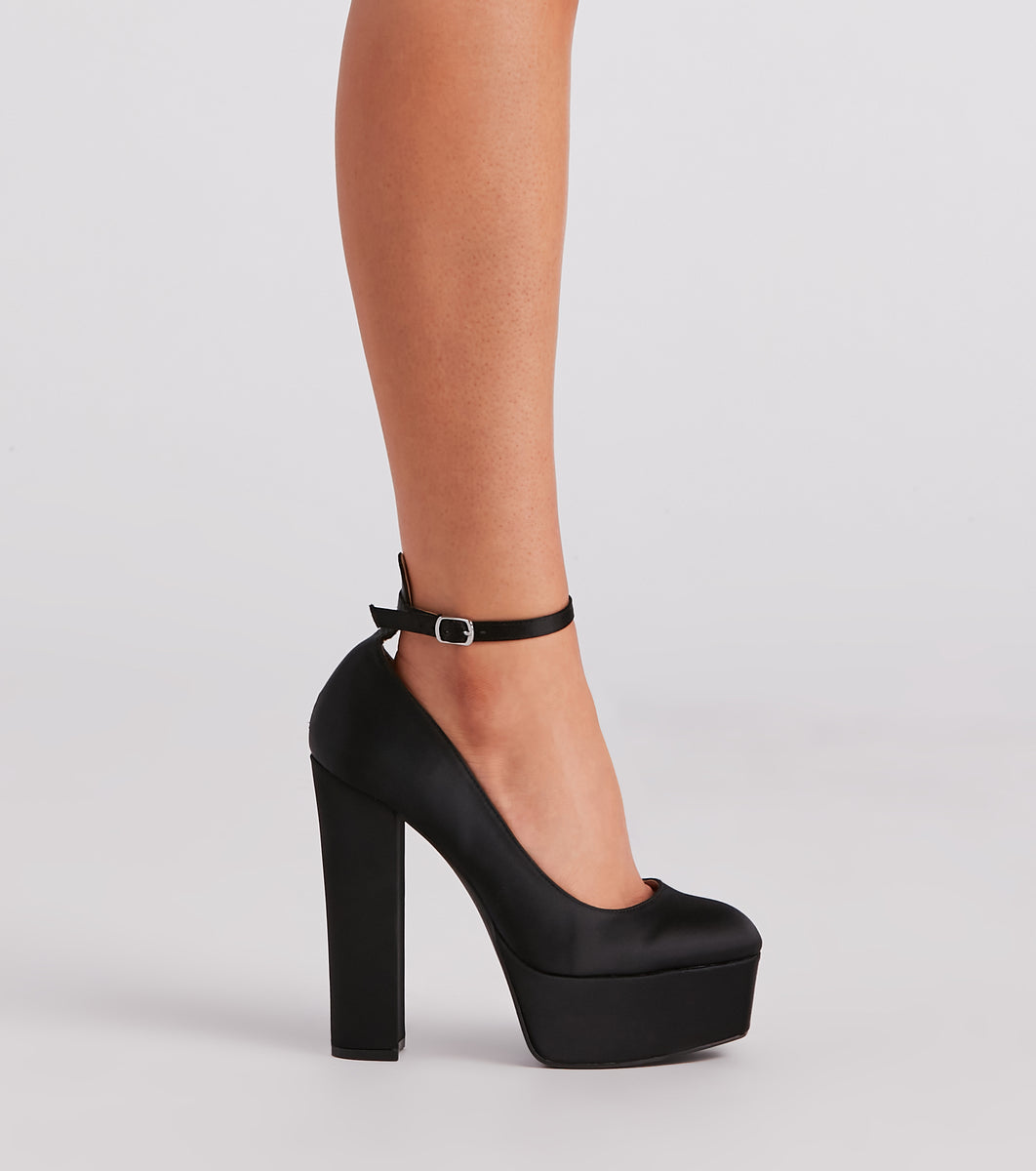 Strides Of Sass Satin Platform Pumps | Windsor
