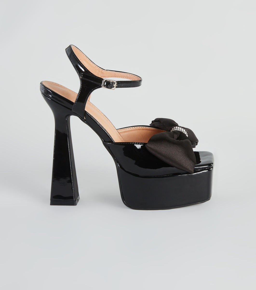 Gifted With Style Patent Bow Platform Heels & Windsor