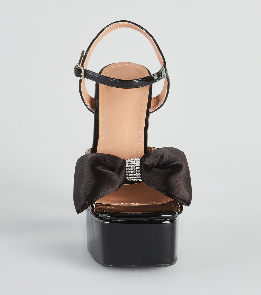 Gifted With Style Patent Bow Platform Heels & Windsor