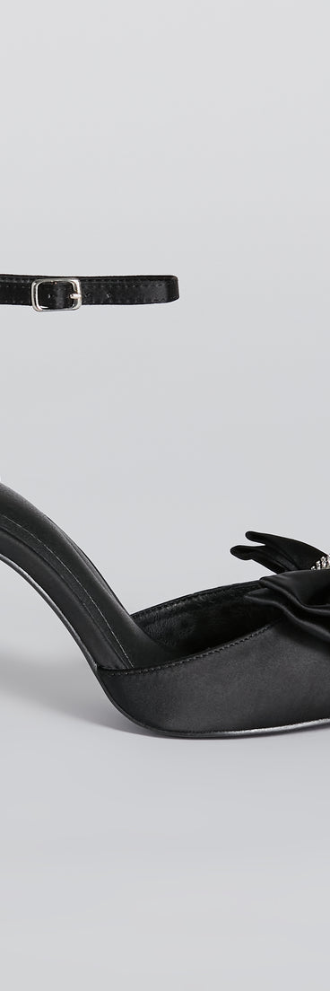 Statement Making Satin Bow Block Heel Pumps