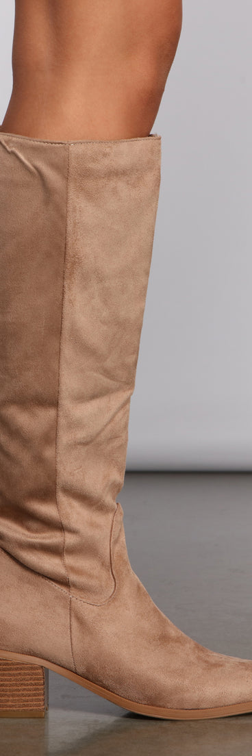 Fall For Faux Suede Stacked Heel Boots are chic ladies' shoes to complete your best 2023 outfits. They come in a variety of trendy women's shoe styles like platforms and dressy low-heels, & are available in wide widths for better comfort.