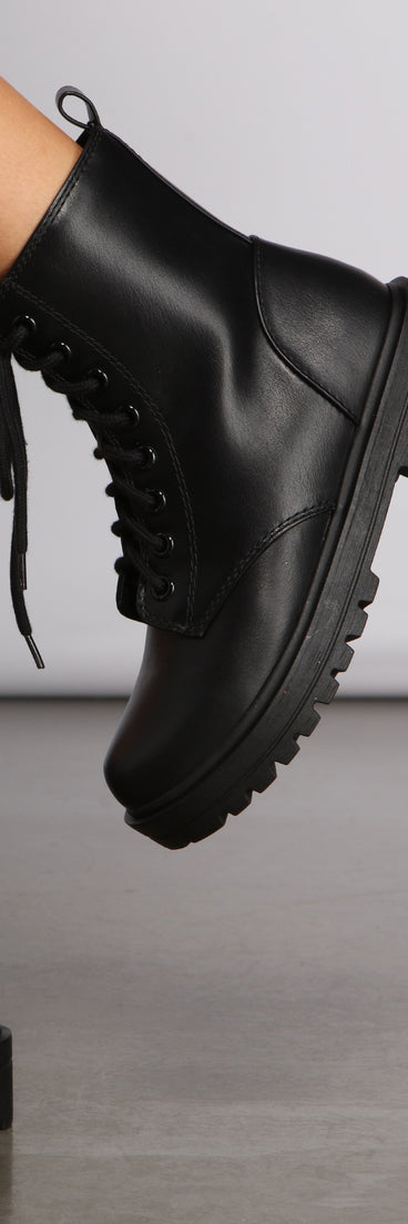 Add Some Edge Faux Leather Combat Booties are chic ladies' shoes to complete your best 2023 outfits. They come in a variety of trendy women's shoe styles like platforms and dressy low-heels, & are available in wide widths for better comfort.