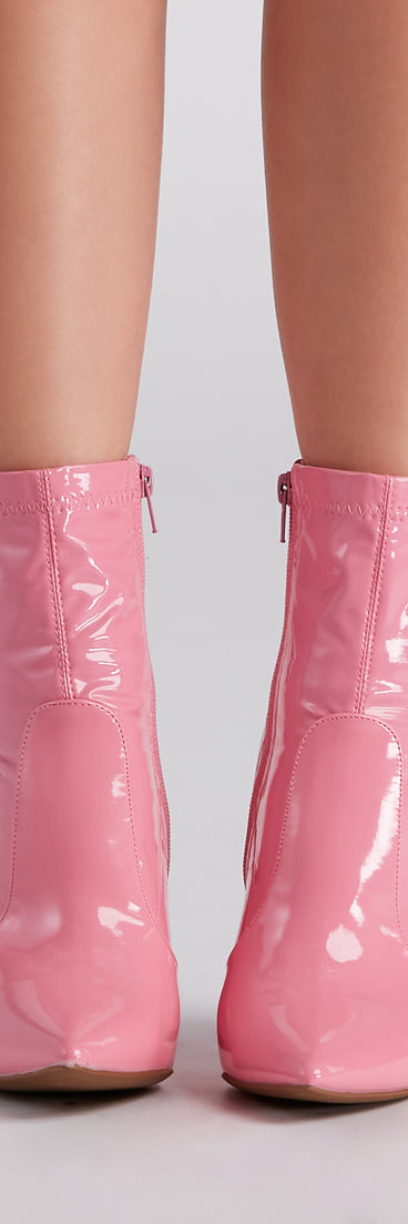 Savvy Sis Patent Pointed Toe Booties are chic ladies' shoes to complete your best 2023 outfits. They come in a variety of trendy women's shoe styles like platforms and dressy low-heels, & are available in wide widths for better comfort.