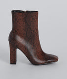 Chic Moves Snake Print Faux Leather Booties