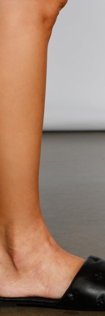 Glamour Chic Faux Leather Quilted Slides are chic ladies' shoes to complete your best 2023 outfits. They come in a variety of trendy women's shoe styles like platforms and dressy low-heels, & are available in wide widths for better comfort.