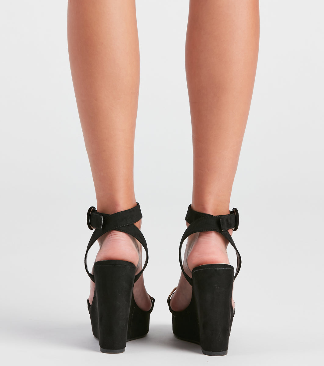 Edgy Links Wrap Platform Wedges & Windsor