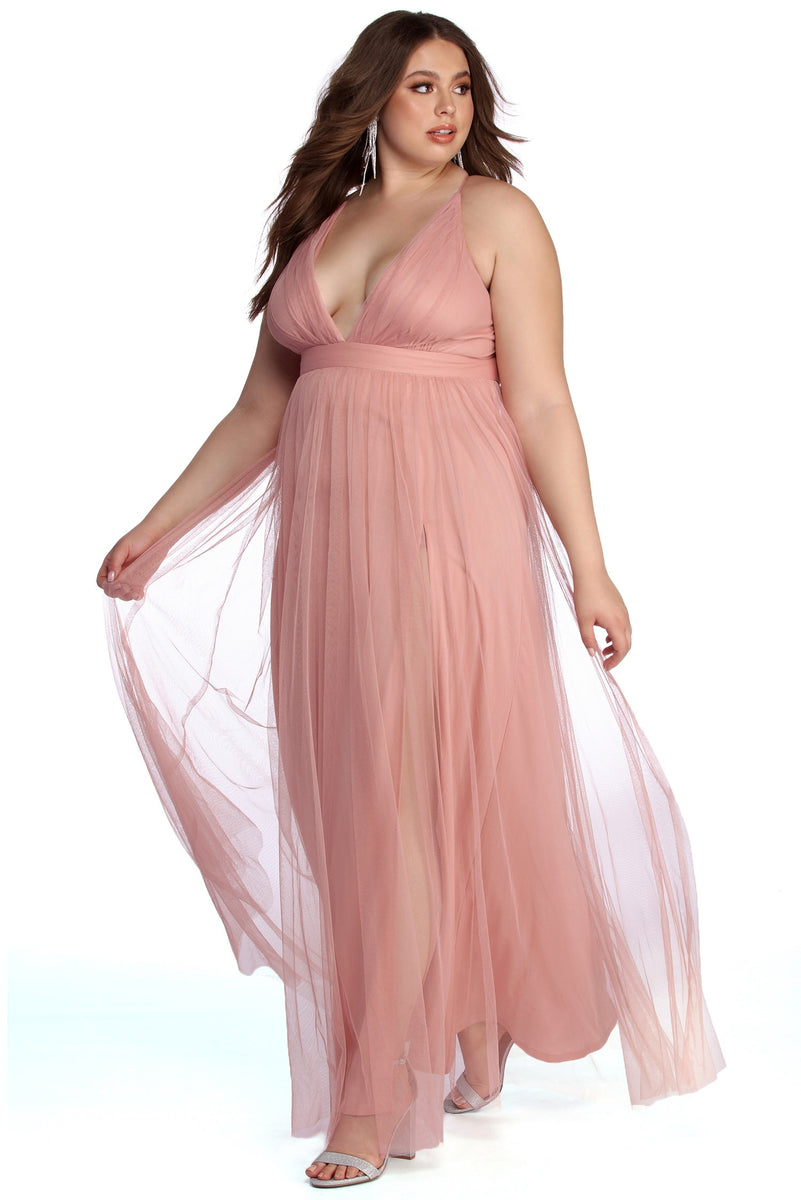 windsor elisabeth pleated tulle formal dress Elisabeth Pleated Tulle Formal Dress
