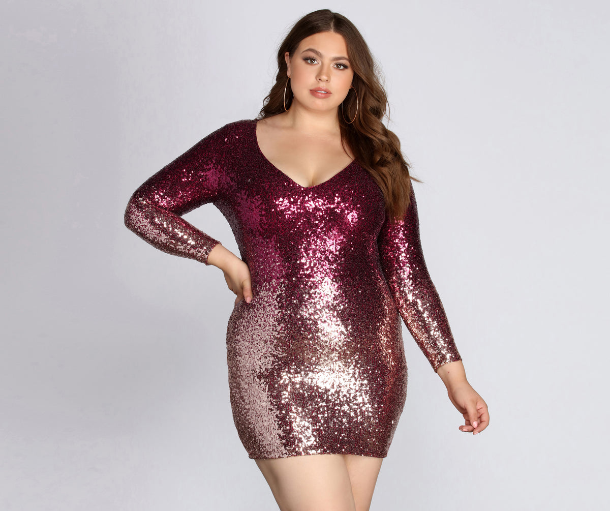 plus size ombre sequin dress Plus Size Ombre Sequin Mermaid Gown by Tiffany Designs 16042