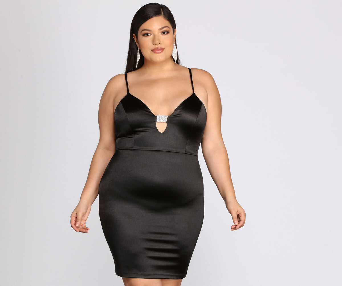 Plus Rhine It Up Satin Mini Dress | Windsor