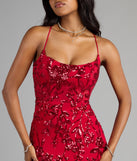Camila Sequin Lace-Up Bodycon Mini Dress