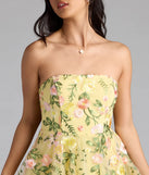 Emilliana Lace-Up Floral Embroidered Skater Dress