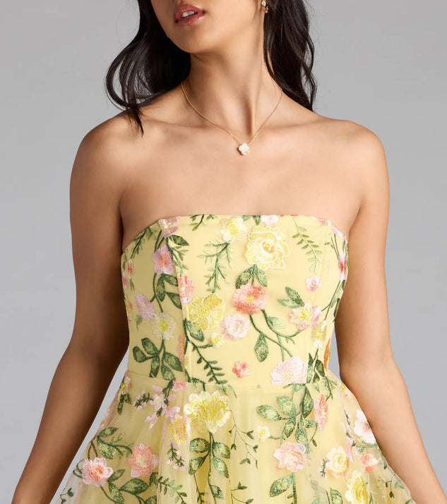 green emerald velvet dress Emilliana Lace-Up Floral Embroidered Skater Dress