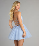 Elodie Floral Embroidered Mesh Skater Dress