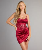 Feel ready for every dance floor moment or feed-worthy reel in the Julietta Bustier Lace-Up Satin Mini Dress, a homecoming dress designed to own your moment.