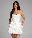 Jodie Satin Skater Corset Dress