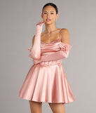 Juliette Satin Corset Short Dress With Gloves