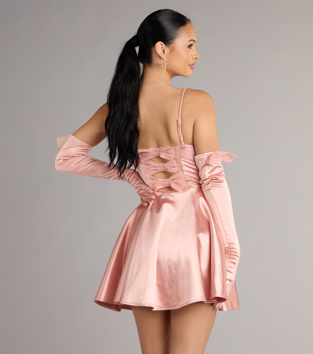 Juliette Satin Corset Short Dress With Gloves | Windsor Juliette Satin Corset Short Dress With Gloves | Windsor