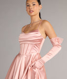 Juliette Satin Corset Short Dress With Gloves