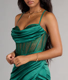 Mallory Rhinestone Satin Corset Mini Dress