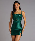 Angeline Corset Satin Mini Dress