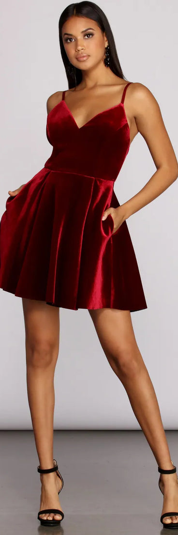 Lily Bonded Velvet Mini Dress