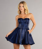 Briar Strapless Bow Back Skater Dress