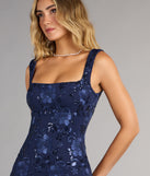 Evie Sequin Floral Embroidered Mini Dress