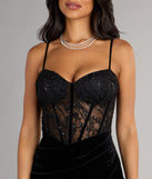 Sandra Lace Sequin Corset Velvet Mini Dress