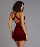 Paris Velvet Lace-Up Mini Dress
