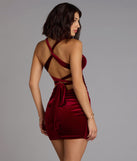 Paris Velvet Lace-Up Mini Dress