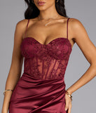 Elena Corset Satin Midi Formal Dress