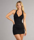 Lea Glitter Lace-Up Mini Dress