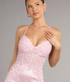 Bertha Corset Lace-Up Satin Mini Dress