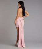 Toni Glitter Open Back Bow Mini Dress
