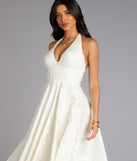 Ellen Lace-Up Halter A-Line Midi Formal Dress