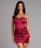Alexia Satin Lace Bustier Mini Dress