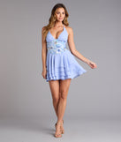 Meredith Floral Corset Skater Dress