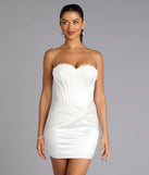 Alexia Satin Lace Bustier Mini Dress