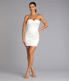 Alexia Satin Lace Bustier Mini Dress