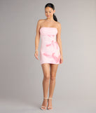 Hilary Tropical Floral Bead Mini Dress